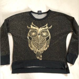 Pretty Black and gold owl sweatshirt